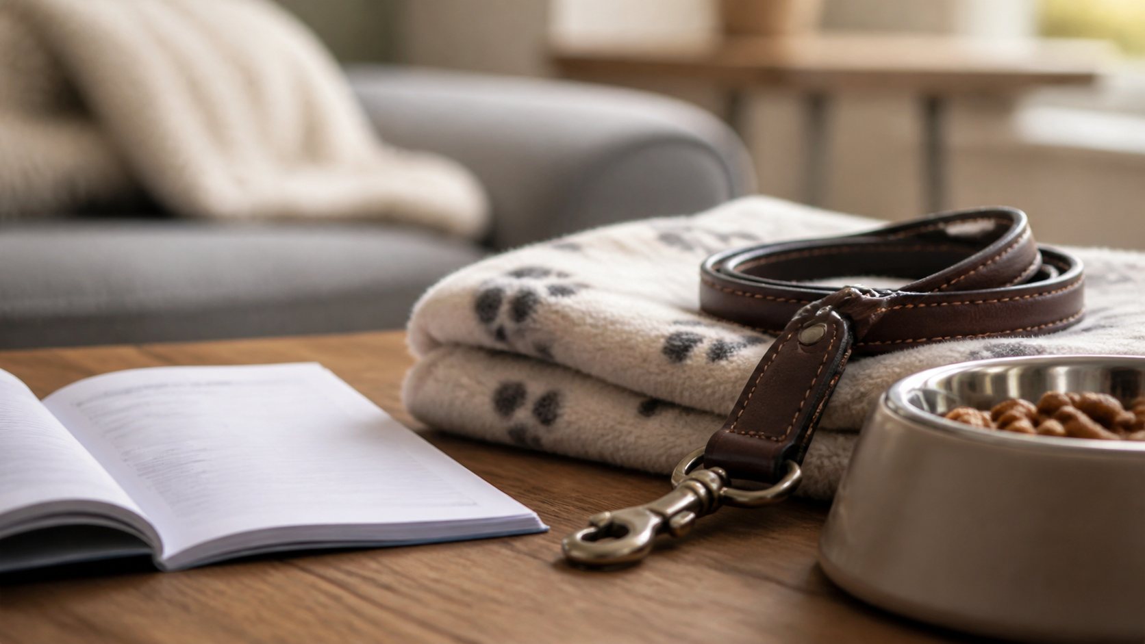 Affaires préparées avant le séjour en pension d’un chien âgé
